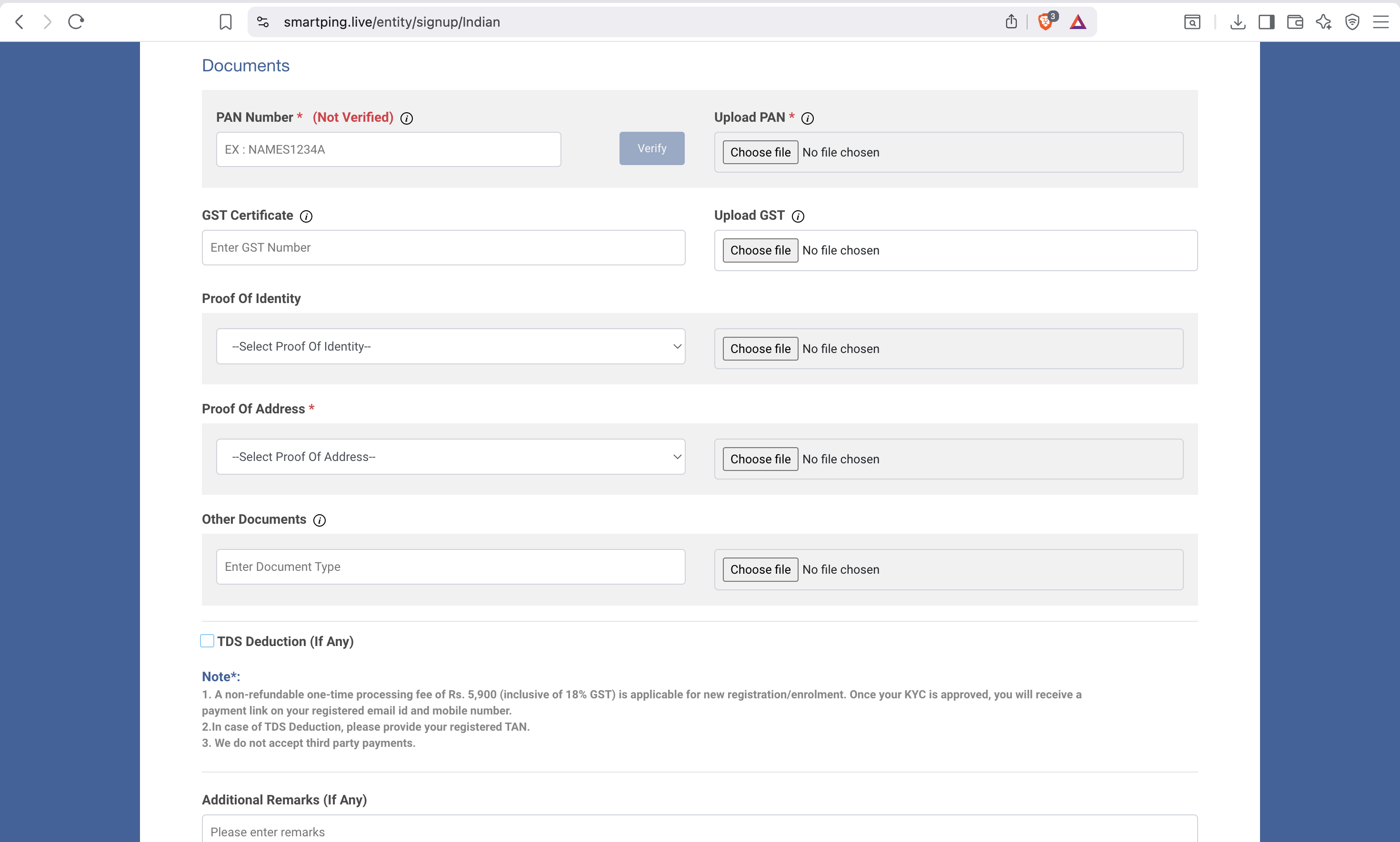 SmartPing KYC Document Upload